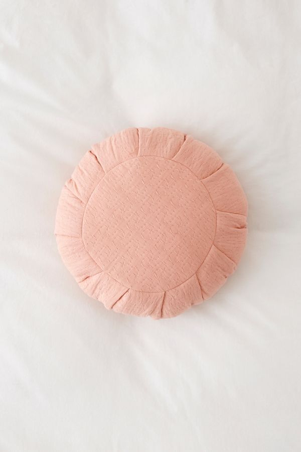 Stitched Peach Jacquard Throw Pillow Urban Outfitters