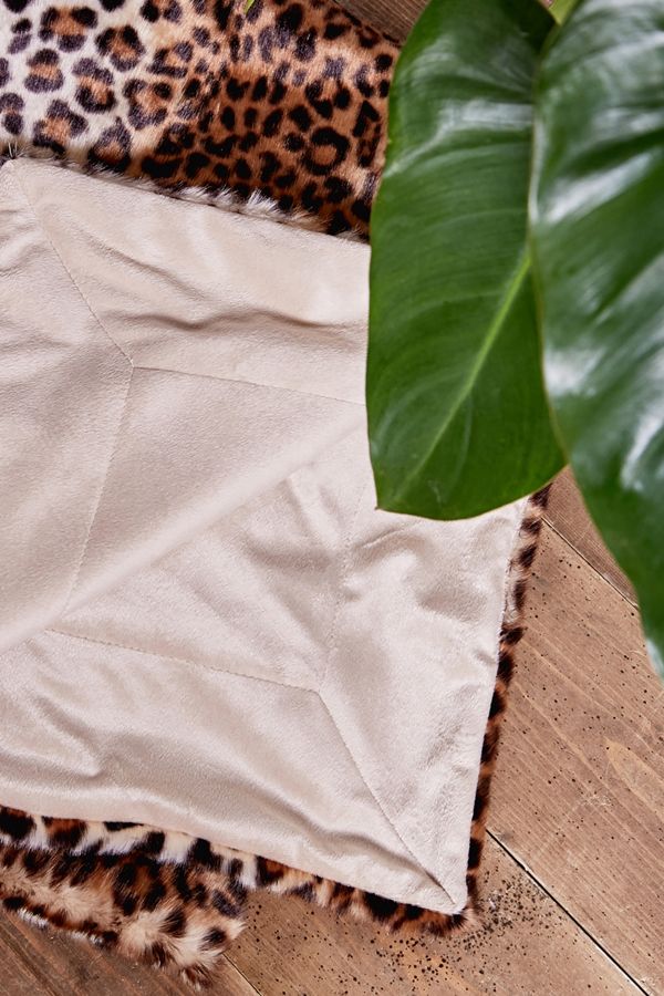 Leopard Faux Fur Throw Blanket Urban Outfitters UK