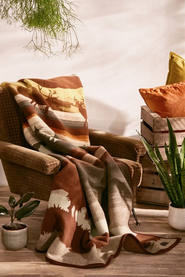 Pendleton Buffalo Brown Throw Blanket Urban Outfitters UK