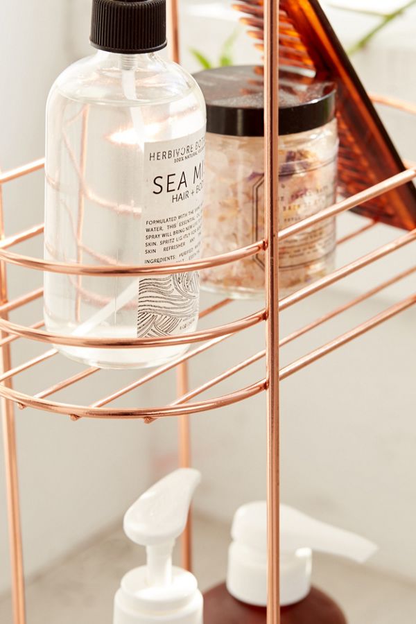Minimal Rose Gold Standing Bathroom Storage Rack Urban Outfitters DE