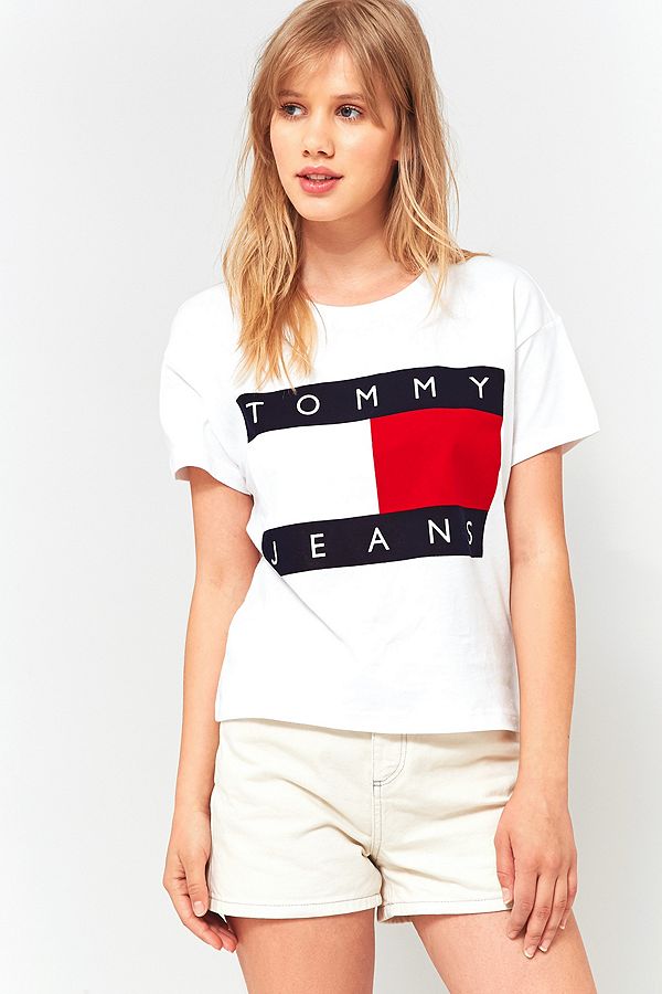Tommy hilfiger t shirt logo womens print on demand t shirt companies