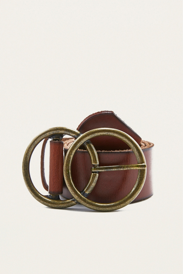 Leather Double Circle Buckle Belt Urban Outfitters UK